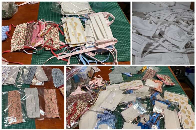 Mascarrillas elaboradas por un grupo de teldenses (Foto TA)